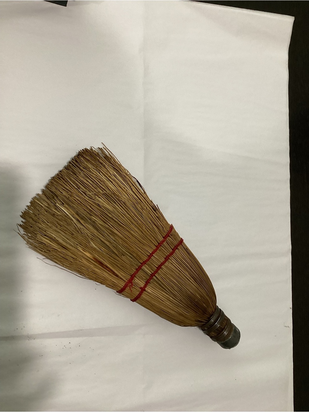 Vtg, Corn Straw Whisk Broom, classic hand-held utility tool featuring a natural